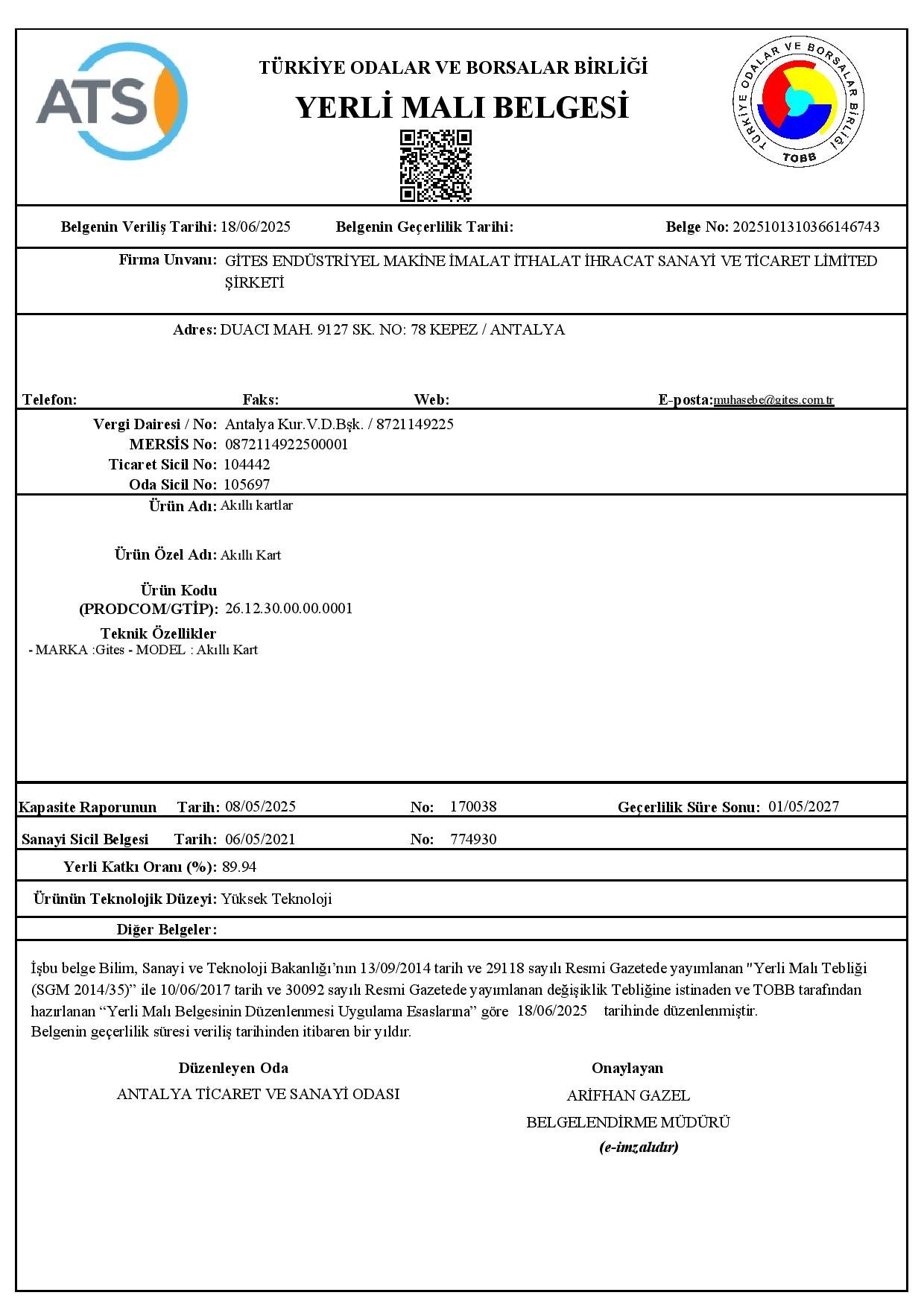Elektronik Kart Yerli Malı
